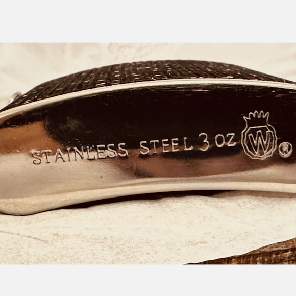 Stainless Steal Sequined Metal Flask With Chain By Wild Eye Designs 3.5" - Picture 8 of 10